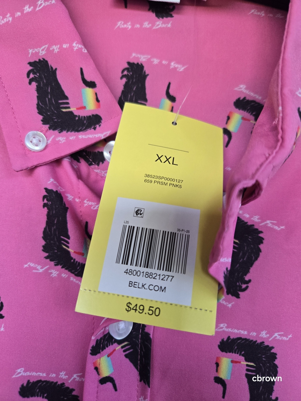 Cabana Pink Novelty Print Button-Down Shirt XXL